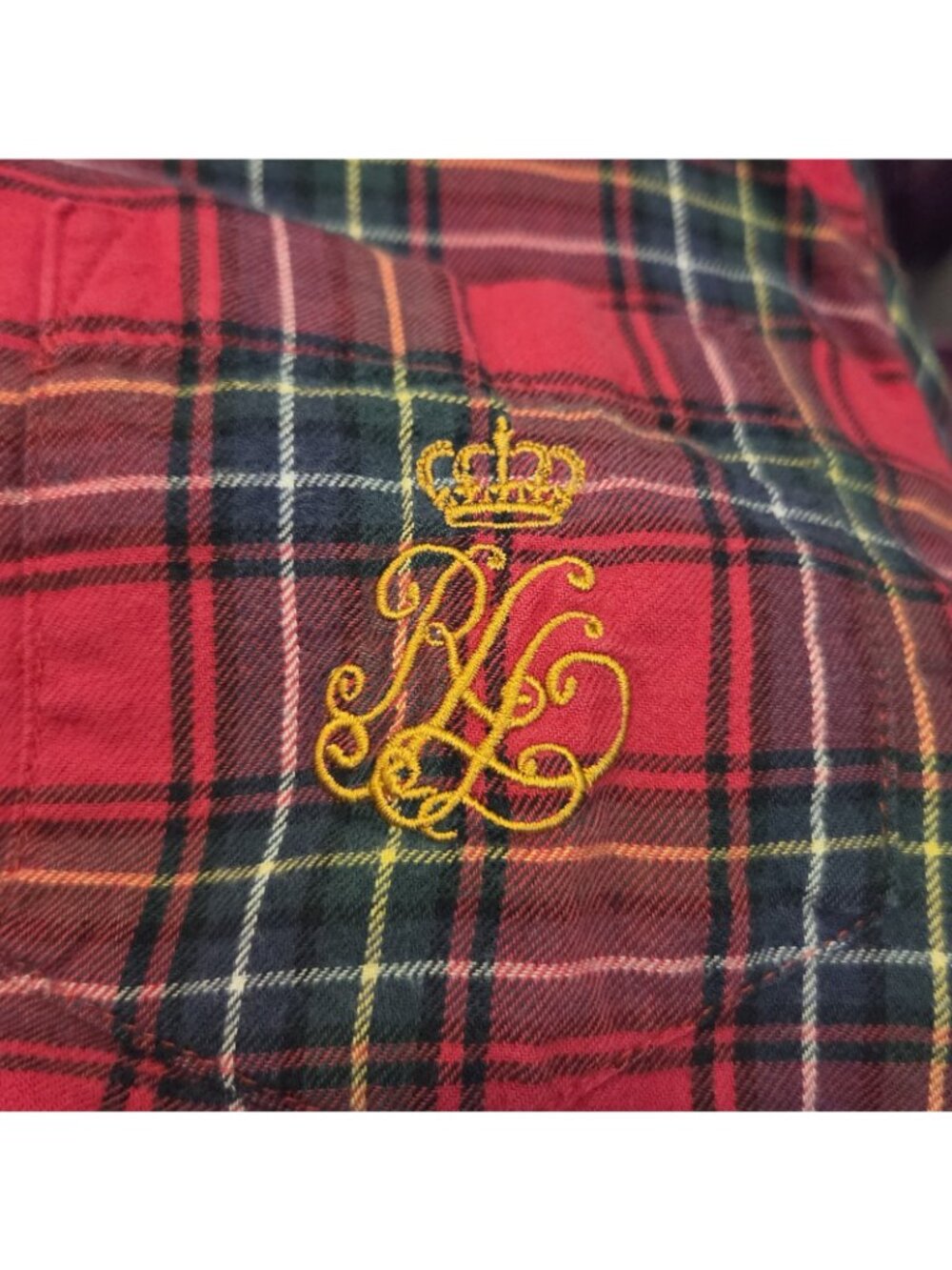 Ralph Lauren Red Tartan Plaid Knee Length Sleep Shirt Christmas Nightgown XL - Picture 3 of 3